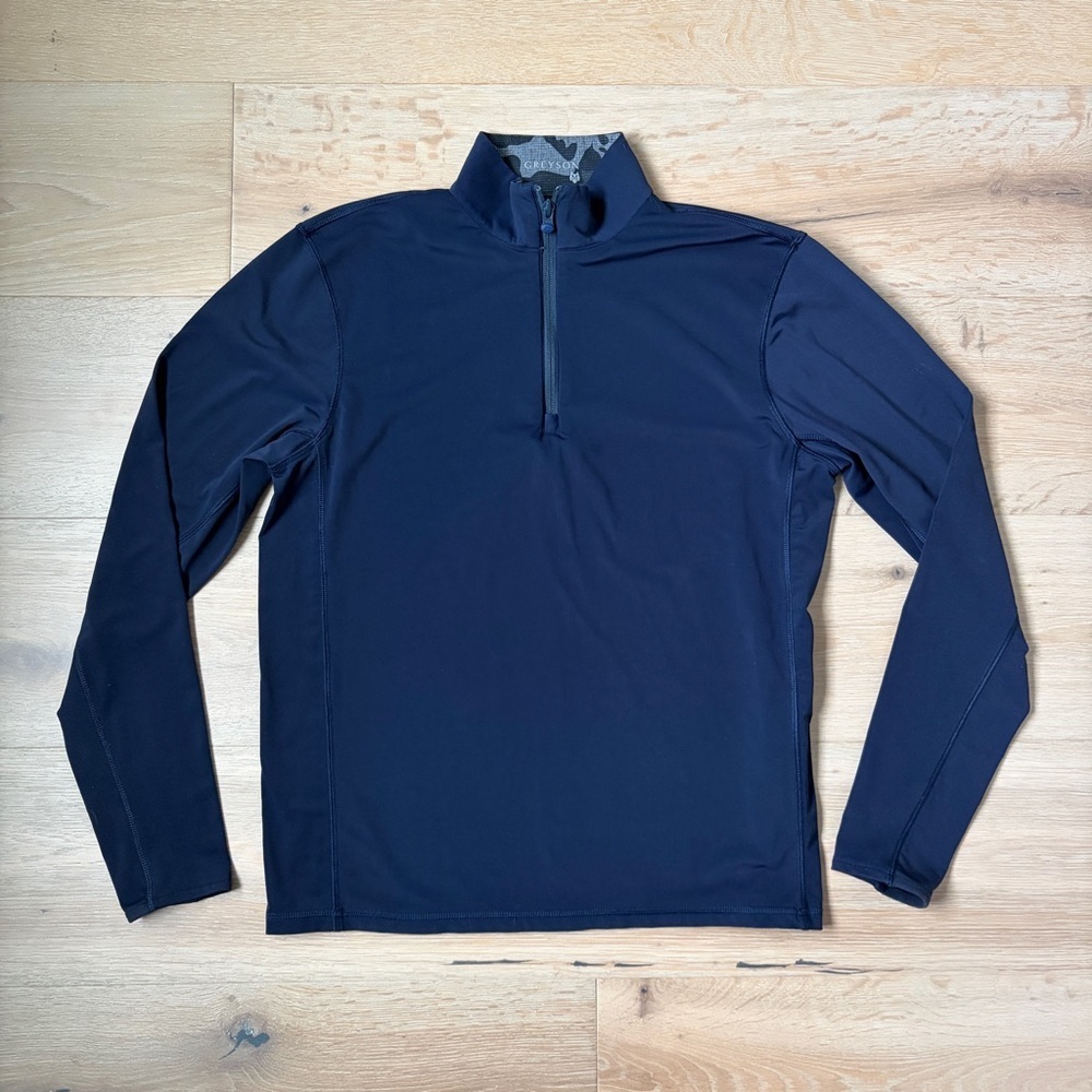 Greyson 1/4 Zip Pullover M Golf Performance State National Embroidery Navy*X12